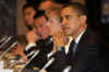 President Obama was seated for dinner next to German Chancellor Angela Merkel and South Korean President Lee Myung-bak.