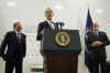 President Barack Obama speaks to CIA employees at CIA Headquarters in Langley, Virginia on April 20, 2009.