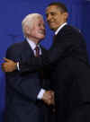 President Obama and Senator Kennedy at the SEED Public Charter School to sign the Edward M. Kennedy Serve America Act.