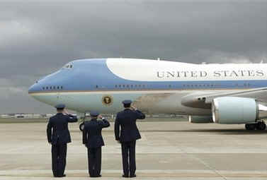 President Obama departs for Washington on Air Force One.