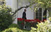 President Obama goes to the Oval Office after returning from day trip to Des Moines.
