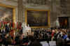 President Barack Obama attends and speaks at the Holocaust Days of Remembrance in the Rotunda of the Capitol.