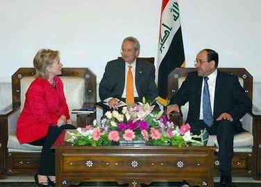 Secretary Clinton meets with Iraqi PM Nuri al-Maliki.