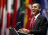 President Barack Obama holds a G20 press conference on the main stage of the Excel Centre in London, UK.