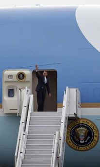 President Barack Obama leaves Prague on Air Force One for Ankara, Turkey the next city on Obama's European tour.