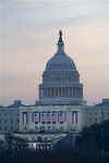 The sun rises on the US Capitol as the world prepares for the inauguration of Barack Obama.