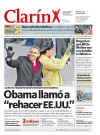 Argentina - Clarin X - President Barack Obama dominates international newspaper front pages with headlines of Barack Obama's presidential inauguration on January 20, 2009.