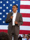 Barack Obama speaks at a South Carolina campaign rally on August 23, 2008.