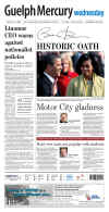 Guelph Mercury - January 21, 2009 - The historic inauguration of President Barack Obama as the 44th US President dominates the front page headlines of Canadian newspapers.