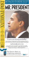 The National Post (Toronto) - January 21, 2009 - The historic inauguration of President Barack Obama as the 44th US President dominates the front page headlines of Canadian newspapers.