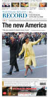 Waterloo Region Record - January 21, 2009 - The historic inauguration of President Barack Obama as the 44th US President dominates the front page headlines of Canadian newspapers.