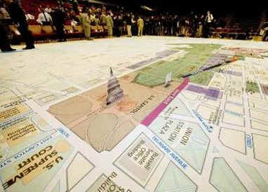 Media are invited to view a 40-square foot logistics map of Obama's Inauguration at the DC Armory on December 18, 2008.