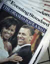 President Barack Obama and the UK in 2009 - Barack Obama newspaper front page headlines, news, photos, and UK visits. Photo: London Evening Standard - London's major daily newspapers headline the remaking and rebirth of America on January 21, 2009 editions.
