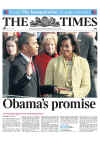 The Times - January 21, 2009 - President Barack Obama Headlines on British and Irish Newspaper Front Pages.