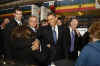 President Obama attracts a crowd after an unscheduled stop at Ottawa's Byward Market Square near the US Embassy in Ottawa.