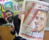 Jerusalem newsstand displays Barack Obama's presidential victory in headlines.