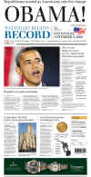 Kitchener-Waterloo Region Record - November 5, 2008 - Barack Obama's historic victory on the front page of Canadian newspapers.
