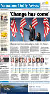 Nanaimo Daily News - November 5, 2008 - Barack Obama's historic victory on the front page of Canadian newspapers.
