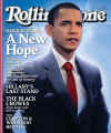 Barack Obama on the front cover of Rolling Stone magazine in the March 2008 issue.