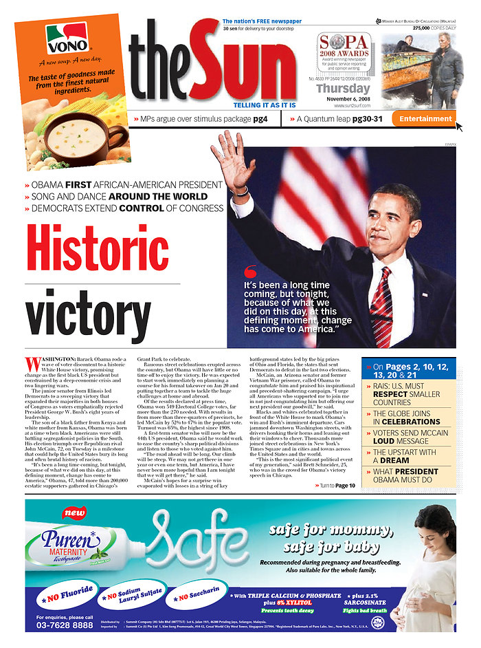Obama International Newspaper Headlines  President Barack Obama and