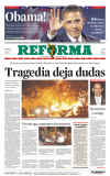 Mexico-Mexico City-Reforma. Newspaper front pages from around the world headline Barack Obama's historic US presidential victory.
