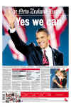 NewZealand-Auckland-The New Zealand Herald. Newspaper front pages from around the world headline Barack Obama's historic US presidential victory.