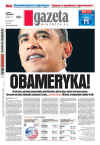 Poland-Warszawa-Gazeta Wyborcza. Newspaper front pages from around the world headline Barack Obama's historic US presidential victory.
