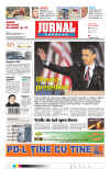 Romania-Arad-Jurnal Aradean. Newspaper front pages from around the world headline Barack Obama's historic US presidential victory.