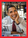 May 19, 2008 issue of Time magazine featuring Barack Obama on the front cover. © Front Cover Images are copyrighted by Time Magazine.