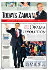 Turkey-Istanbul-Todays Zaman. Newspaper front pages from around the world headline Barack Obama's historic US presidential victory.