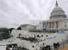 Full military dress rehearsal on the West Front of the Capitol Building in preparation for the inauguration of President Barack Obama on January 20, 2009.