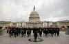 US Marines practice marches in front of the Capitol Building in preparation for the inauguration of President Barack Obama on January 20, 2009.