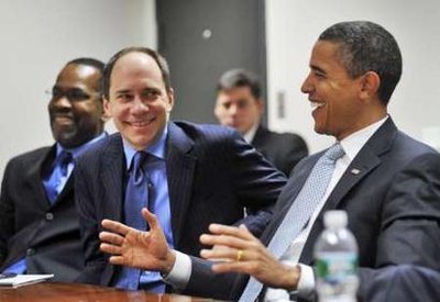 President-elect Barack Obama meets with the Washington Post Editorial board at the offices of the Washington Post on January 15, 2009.
