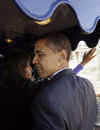 Barack and Michelle Obama meet Joe and Jill Biden in Wilmington, Delaware and delivers a brief speech. Barack Obama travels with Michelle Obama and Joseph and Jill Biden enroute from Philadelphia to Washington in a 137 mile whistle-stop tour imitating Abraham Lincoln's train journey almost 150 years after Lincoln's inaugural journey. 
