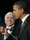 Barack Obama introduced John McCain at the bipartisan dinner in honor of Senator John McCain. Barack and Michelle Obama do their pre-inauguration duties the day before Obama's inauguration.