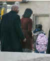 Michelle Obama takes Sasha and Malia to their first day of school at Lower School Campus of Sidwell Friends in Bethesda, Maryland on January 5, 2009. Obama and his family are staying at the Hay-Adams Hotel in Washington, DC.