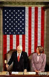 Vice President Dick Cheney and Speaker of the House Nancy Pelosi begin the Joint Session of Congress and formally certify Barack Obama as the 44th President.