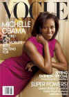 First Lady Michelle Obama on the front cover of Vogue magazine in the March 2009 issue.