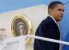President Barack Obama leaves Andrews Air Force Base on Air Force One enroute to Elkhart, Indiana for a town meeting.