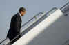 President Barack Obama leaves Andrews Air Force Base on Air Force One enroute to Elkhart, Indiana for a town meeting.