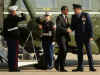 President Barack Obama arrives at Andrews Air Force Base on Marine One and boards Air Force One enroute to Elkhart, Indiana for a town meeting.