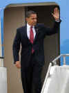 The first 111 days of President Barack Obama - Daily Obama timeline for February 1-9, 2009. The 44th President of the United States begins an era of change. Photo: President Barack Obama waves as he leaves Air Force One on February 9, 2009.