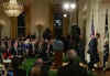 President Barack Obama hold his first news conference as President in the East Room of the White House. The questions centered mostly on the President's economic stimulus package and the urgency of passing the financial bill.