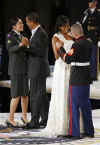 President Obama dances with US Army Sgt. Margaret Herrera.