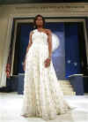 First Lady Michelle Obama glows in her inaugural gown at the Biden Home States (Penn. and Delaware) Inaugural Ball.