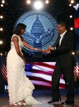 The President and First Lady begin their night of Inaugural Balls at the Neighborhood Inaugural Ball at the Convention Center.