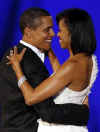 Complete photo timeline of President Barack Obama's January 20, 2009 Inauguration ceremonies. Includes Presidential Oath of Office, Presidential Inaugural Address, President Bush sendoff, Inaugural Parade, and Inaugural Balls. Photo: First Lady Michelle Obama and President Barack Obama wow the cameras and attendees as they dance on the Presidential Seal at the Commander In Chiefs Inaugural Ball at the National Building Museum in Washington on January 20, 2009.