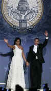 President Barack Obama and First Lady Michelle Obama at the Southern Regional Inaugural Ball at the National Guard Armory.