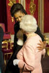 President Barack Obama and First Lady Michelle Obama visit Queen Elizabeth II and Prince Phillip the Duke of Edinburgh at Buckingham Palace in London on April 1, 2009.