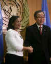 ObamaUN.com - Barack Obama and the World - Change Comes With a New Hope - International News and Photos Related to US President Barack Obama. International reaction to Barack Obama's 2009 inauguration and 2008 election victory.Photo: United Nations Secretary General Ban Ki-Moon meets Susan Rice Rice, the new US Ambassador to the UN, discusses Iran at UN press conference. Rice said US is open to diplomatic discussions with Iran if they "unclenched their fists."